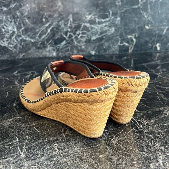 Burberry Nova Espadrille Wedge Sandals - Picture 2 of 6